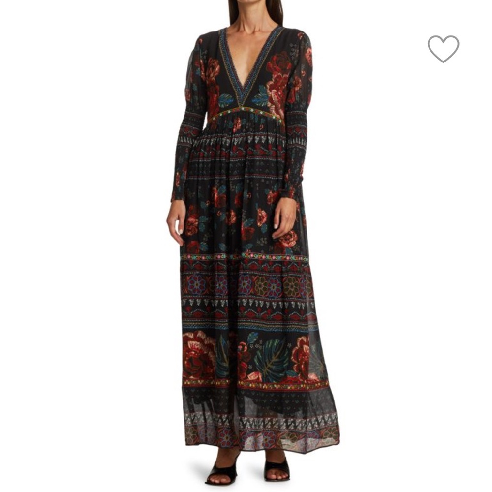 Farm Rio Embroidered Floral Maxi Dress